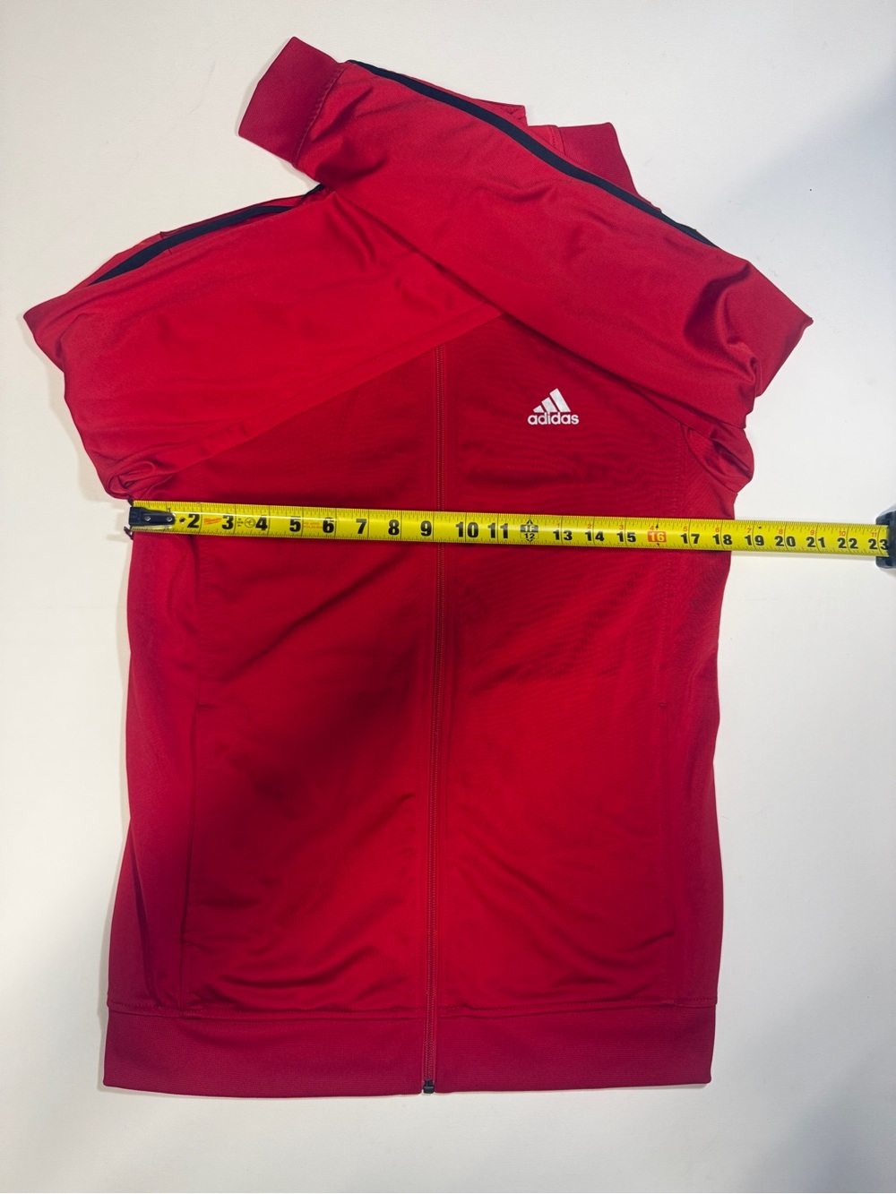 adidas Red Track Jacket with Black Stripes - Picture 6 of 10